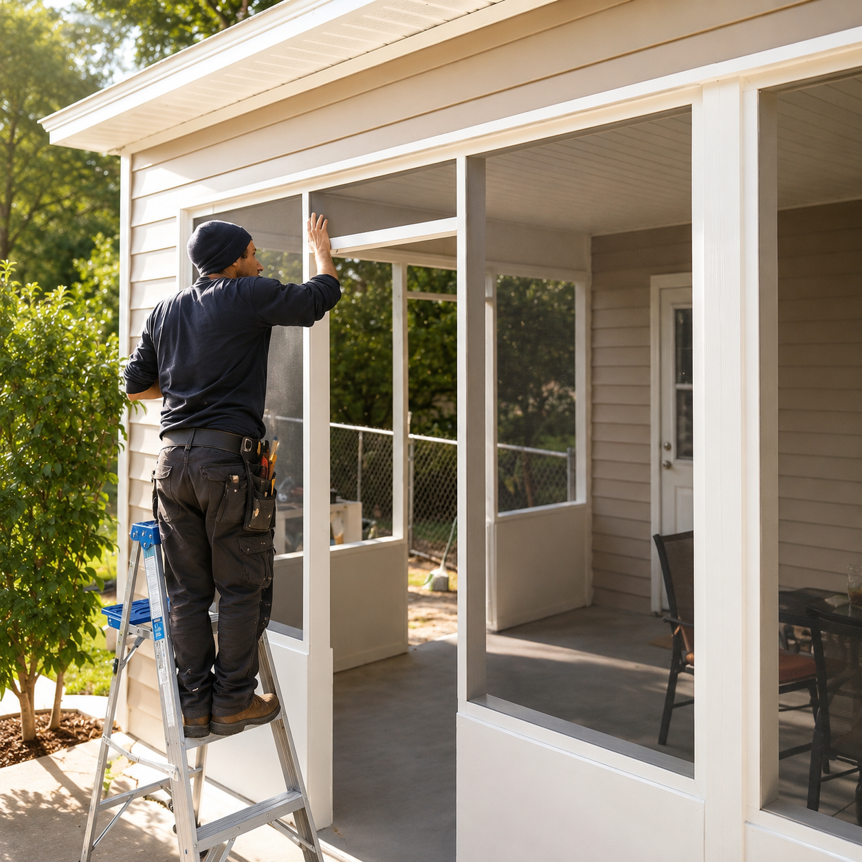 Mitchell's Handyman Service installing a door